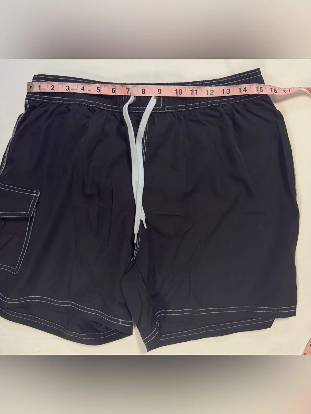 Rocorose Womens L Black Cargo Board Shorts Lined Swim Bottoms
